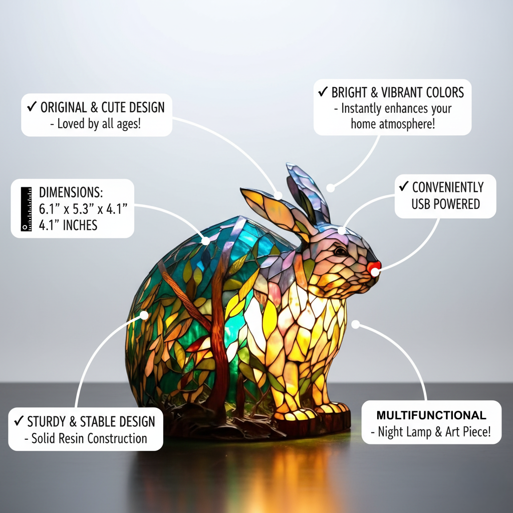 Noppie – Livfull kaninnattlampa