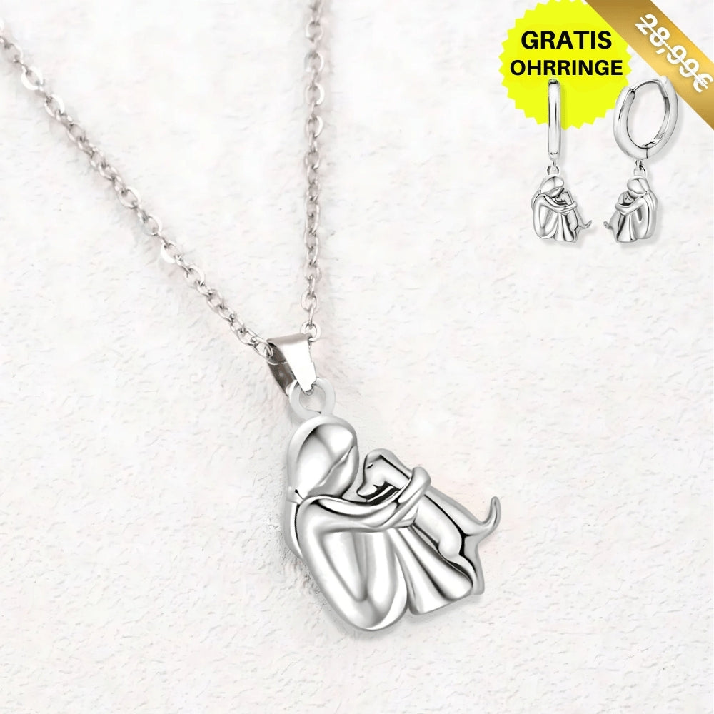 Fortuna – halsband med hundmotiv och matchande örhängen