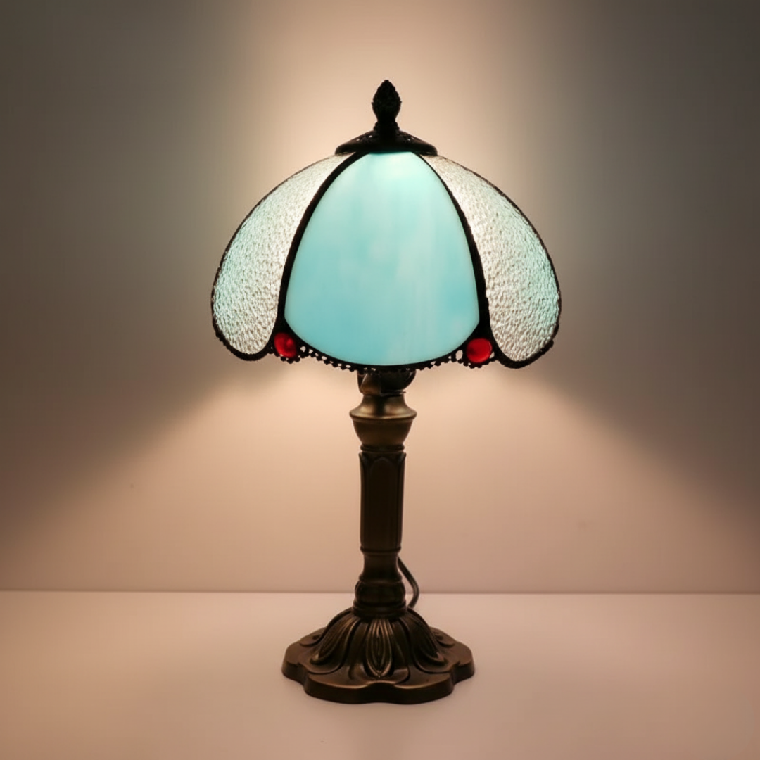 AZURIA | LYXIG TIFFANY-LAMPA I BLÅTT GLAS