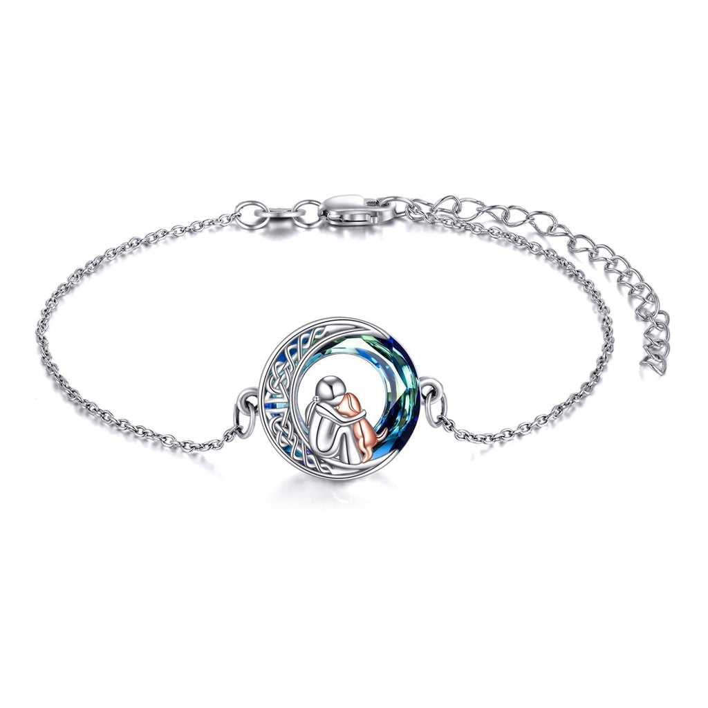 Justerbart lyckobringande armband i sterlingsilver med hundmotiv