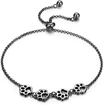Justerbart armband i sterlingsilver med hundtassar