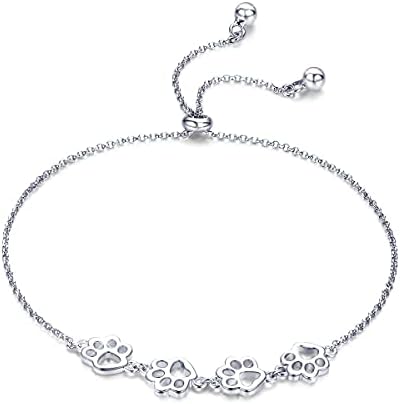 Justerbart armband i sterlingsilver med hundtassar