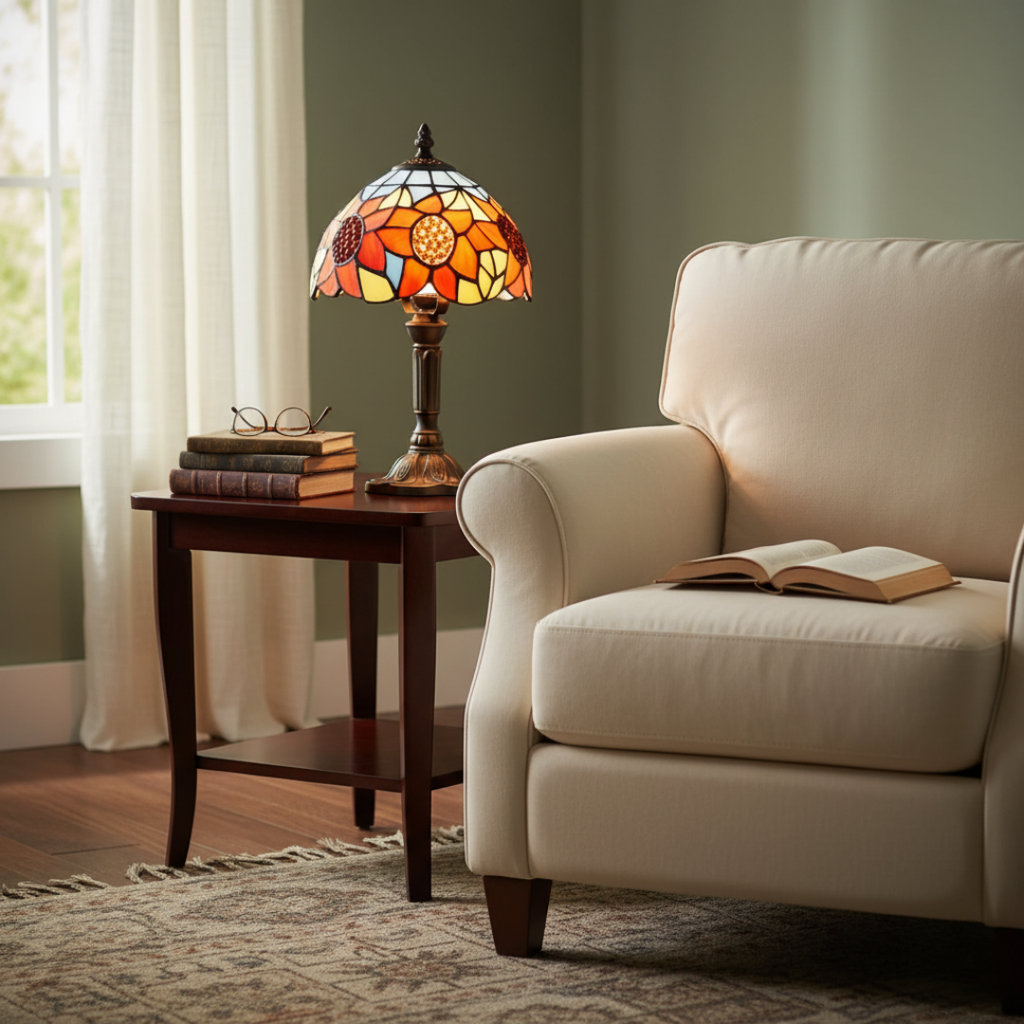 SOLELIA | VINTAGE TIFFANY-LAMPA I SOLROSGLAS