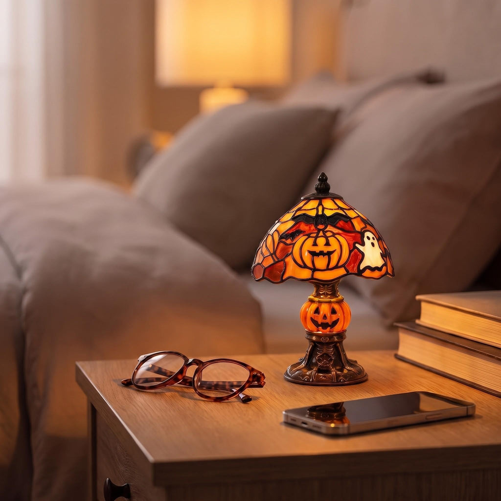 TIFFANY HAUNTED PUMPKIN LAMP
