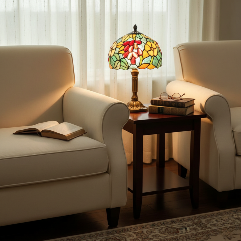 FLORENCIA | FÄRGRIK TIFFANY-LAMPA I MÅLAT GLAS