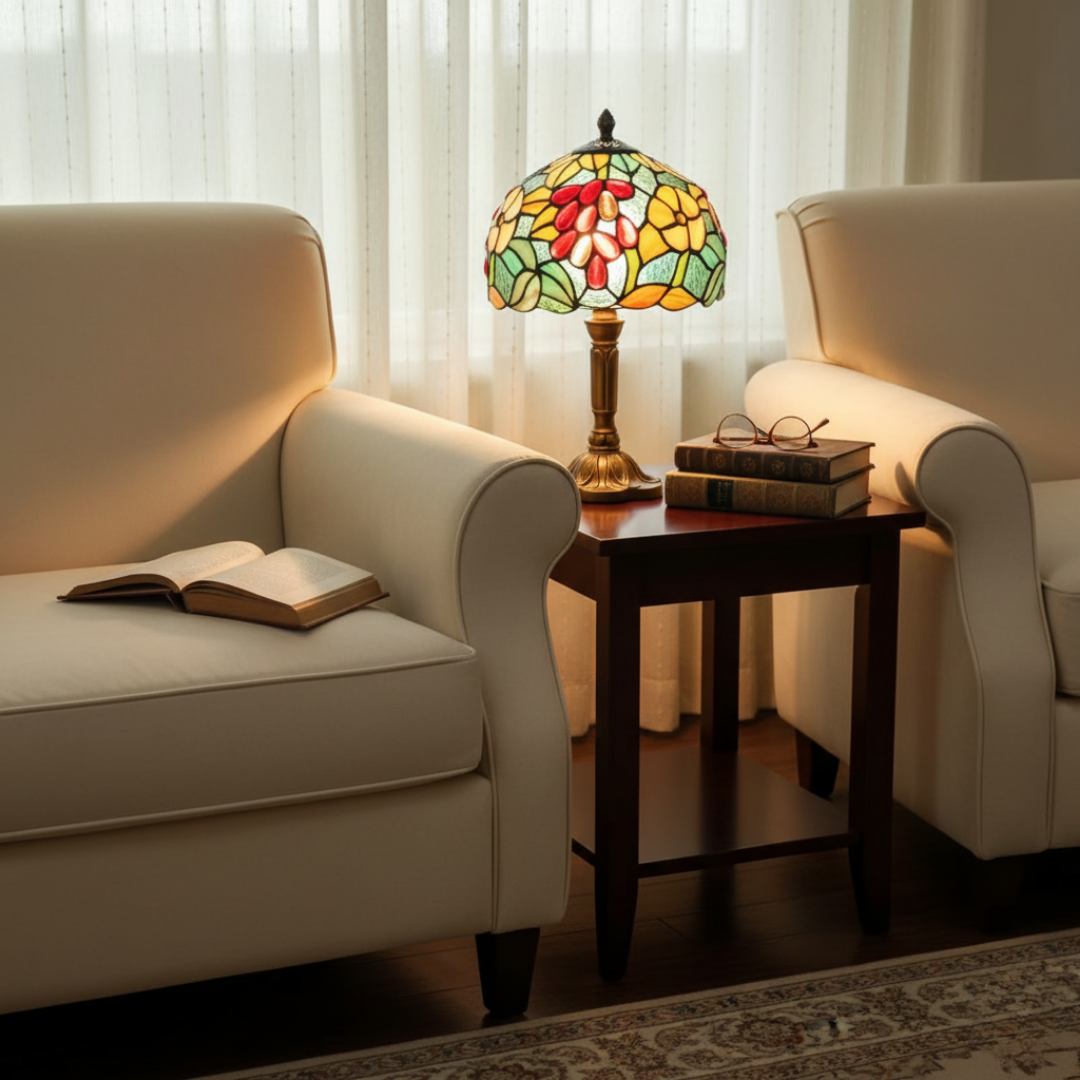 FLORENCIA | FÄRGRIK TIFFANY-LAMPA I MÅLAT GLAS