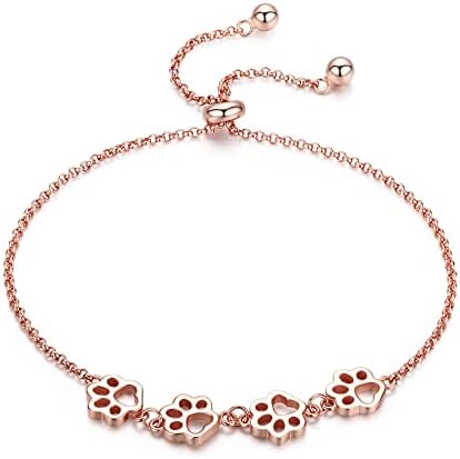 Justerbart armband i sterlingsilver med hundtassar
