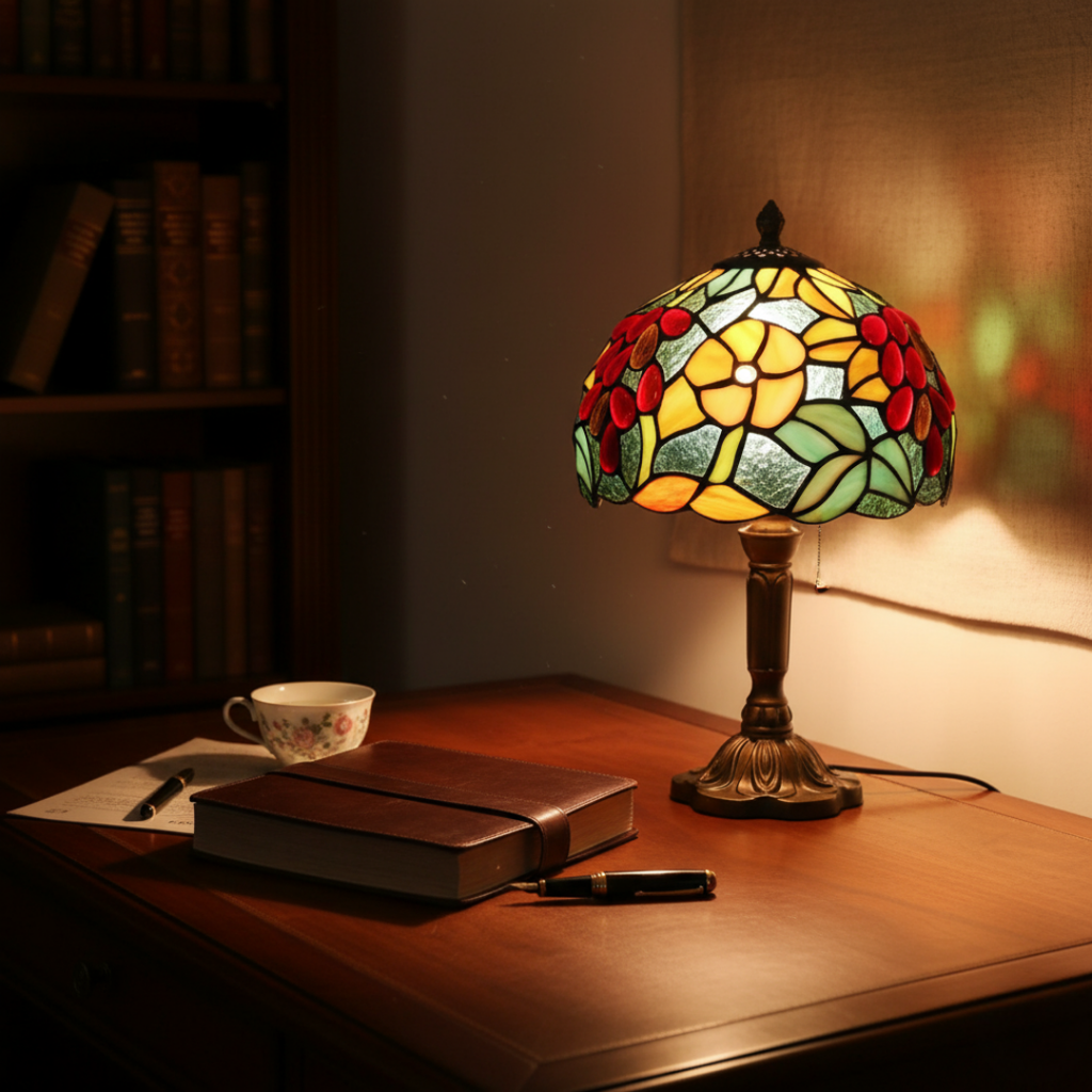 FLORENCIA | FÄRGRIK TIFFANY-LAMPA I MÅLAT GLAS