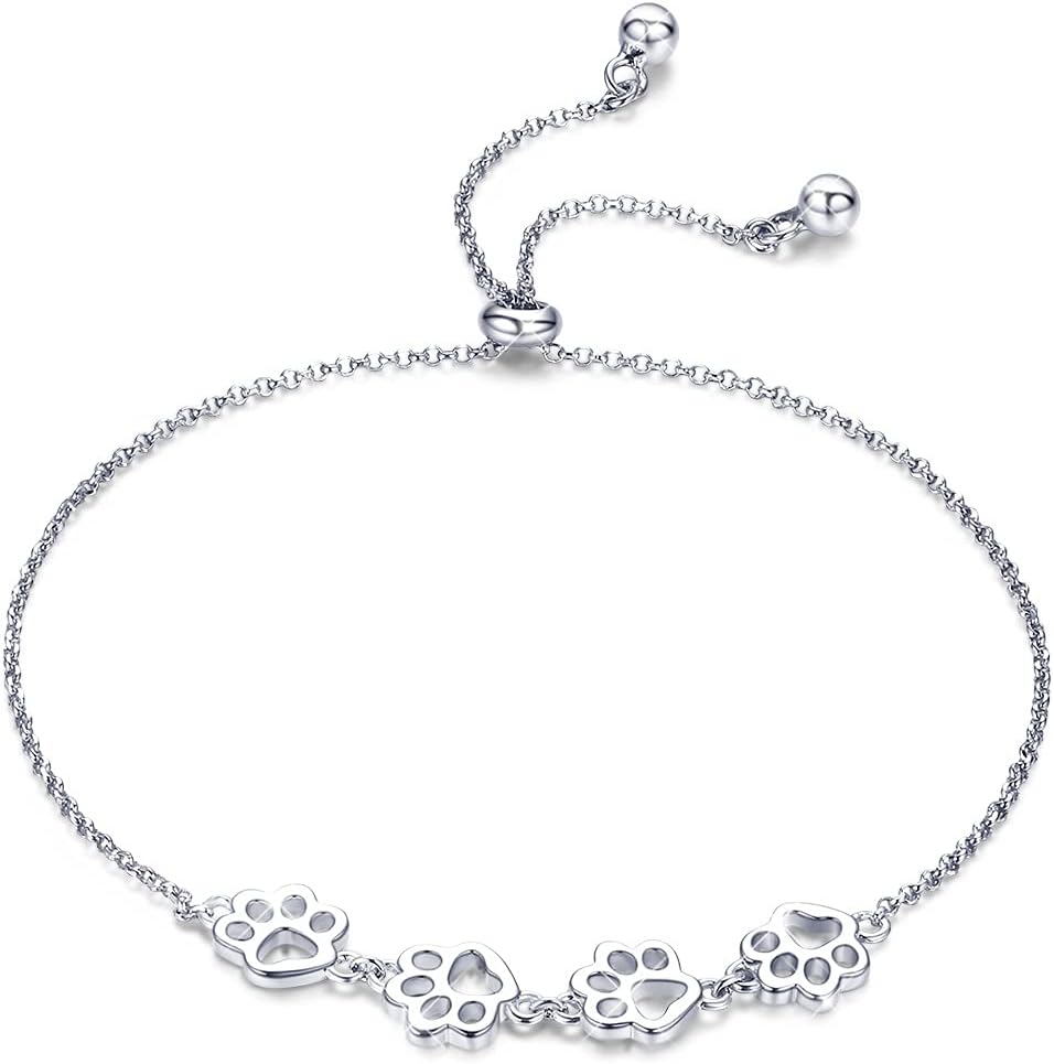 Justerbart armband i sterlingsilver med hundtassar