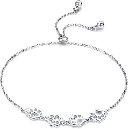 Justerbart armband i sterlingsilver med hundtassar
