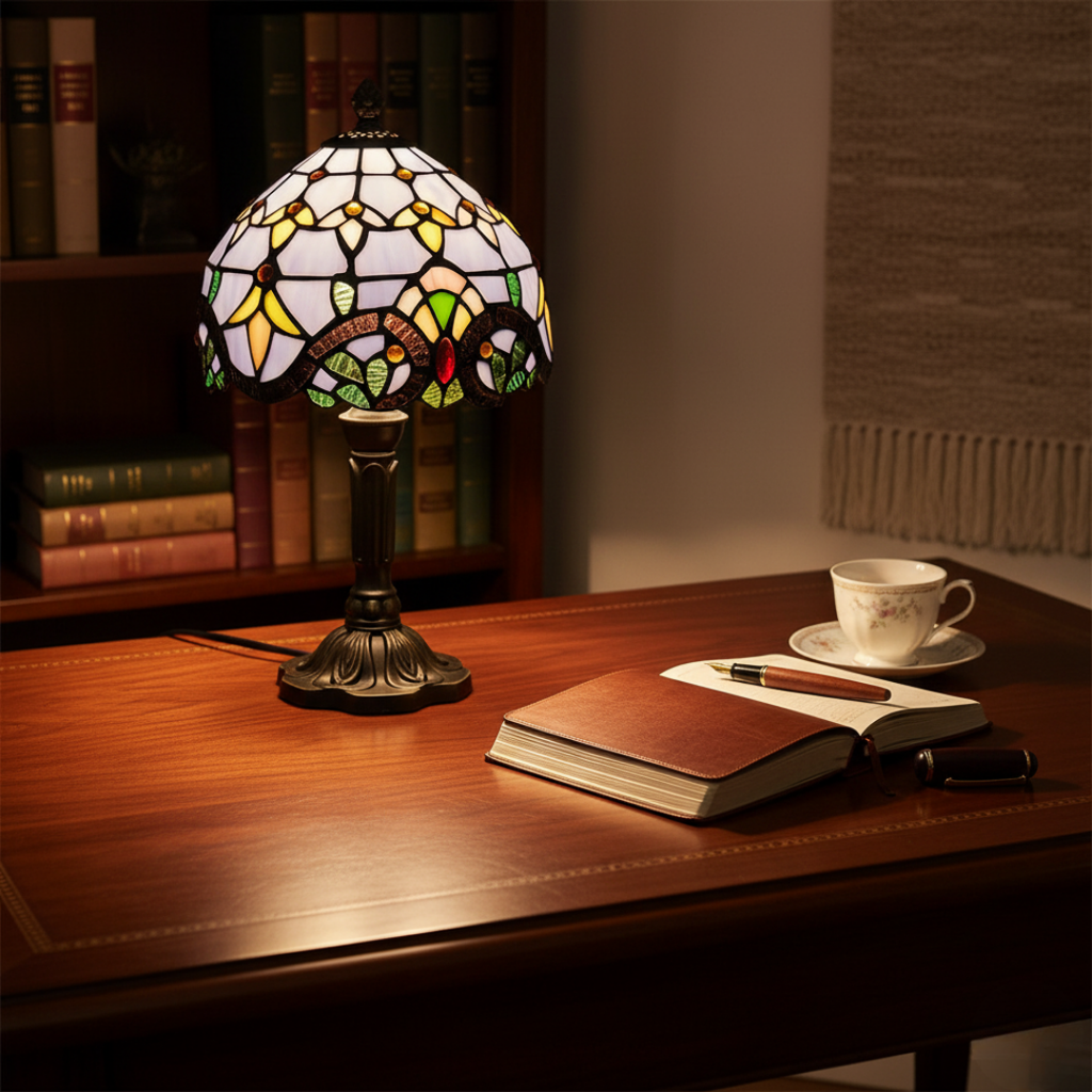 CHROMIA | KLASSISK FÄRGRIK TIFFANY-BORDSLAMPA