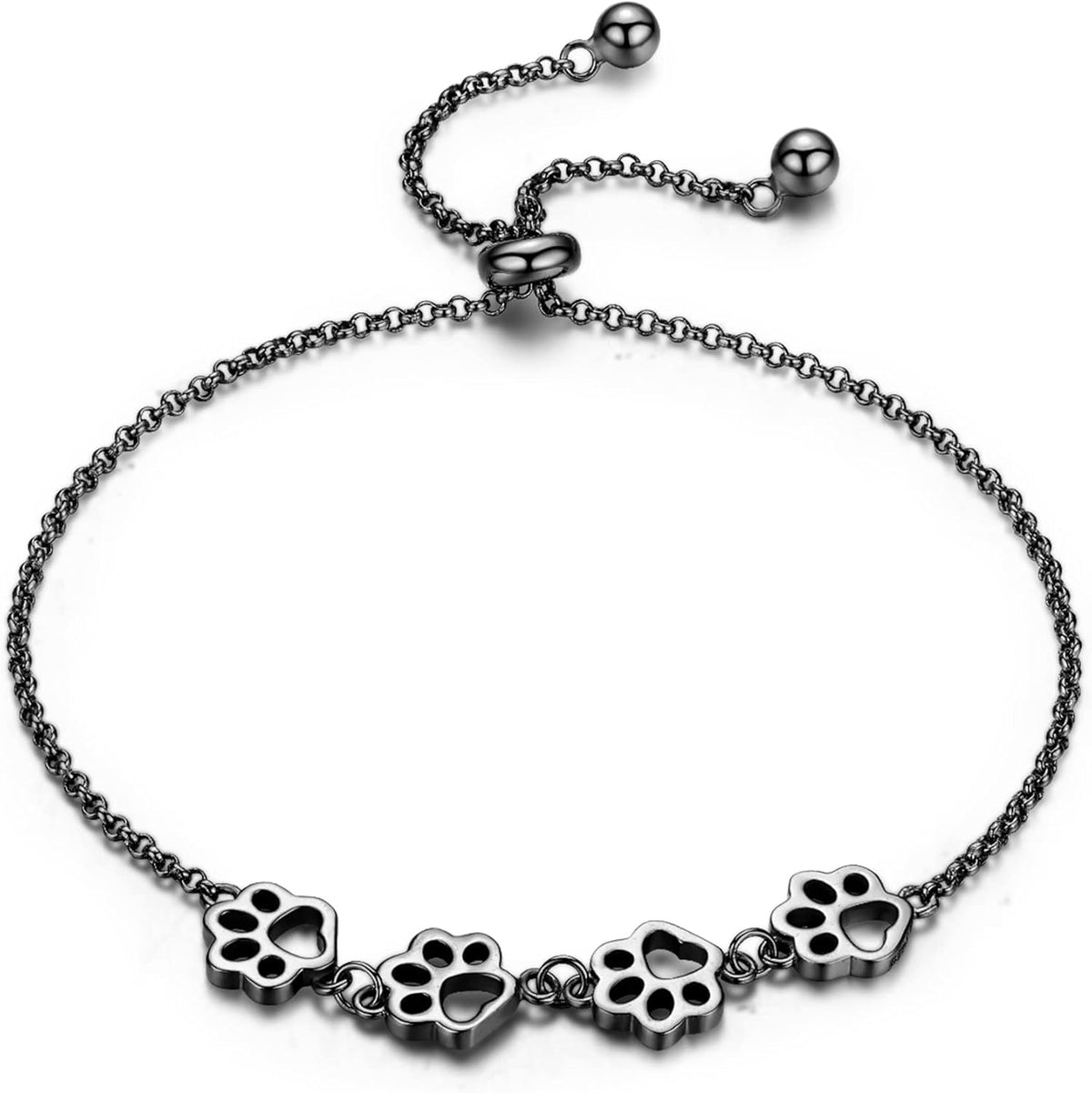 Justerbart armband i sterlingsilver med hundtassar
