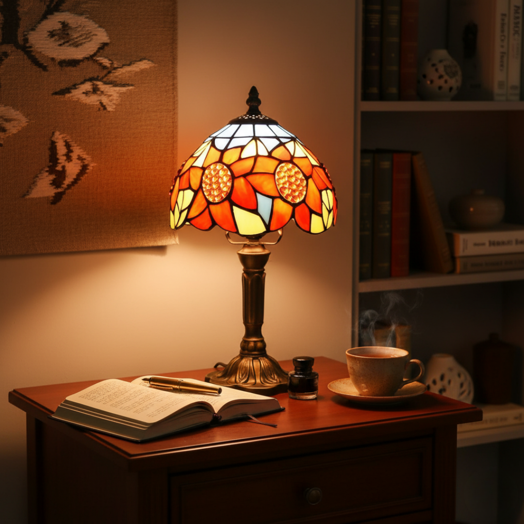 SOLELIA | VINTAGE TIFFANY-LAMPA I SOLROSGLAS