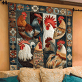 Antique Rooster Blanket