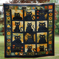 Autumn Black Cats – quiltad filt