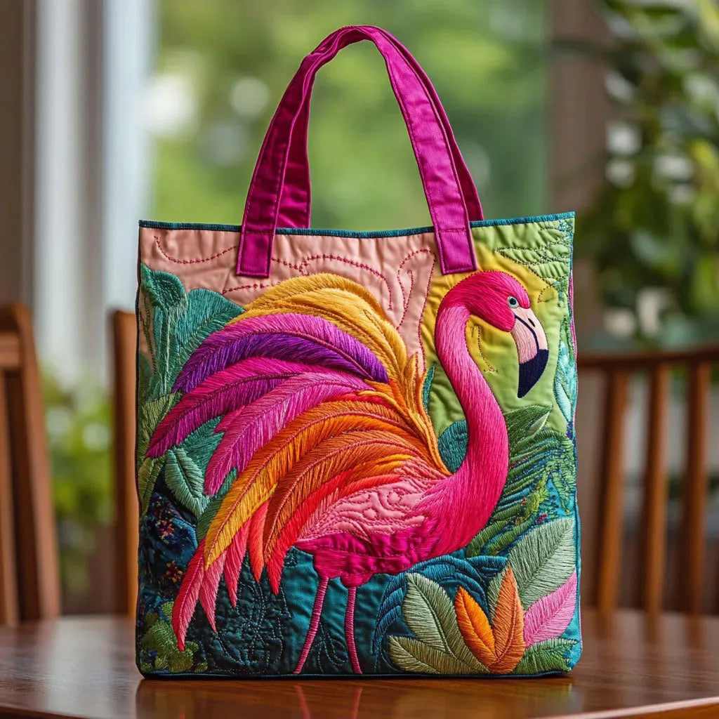 Rainbow Flamingo Padded Tygkasse