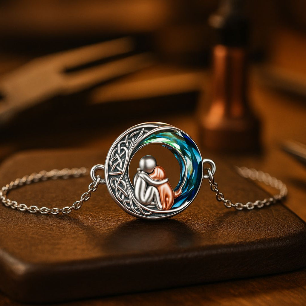 Justerbart lyckobringande armband i sterlingsilver med hundmotiv