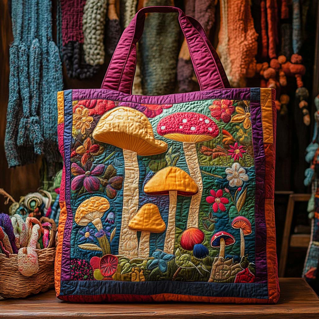 Cozy Knit Mushrooms Tygkasse