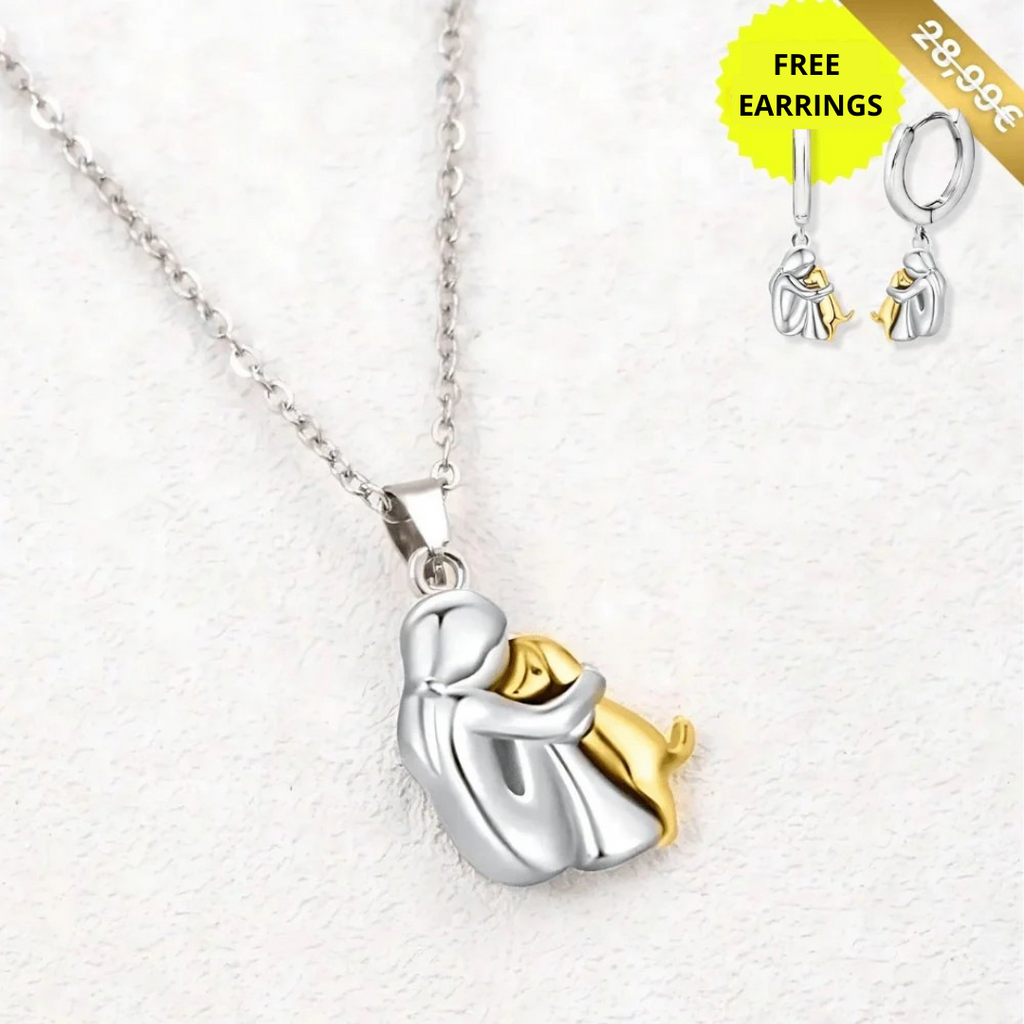 Fortuna – halsband med hundmotiv och matchande örhängen