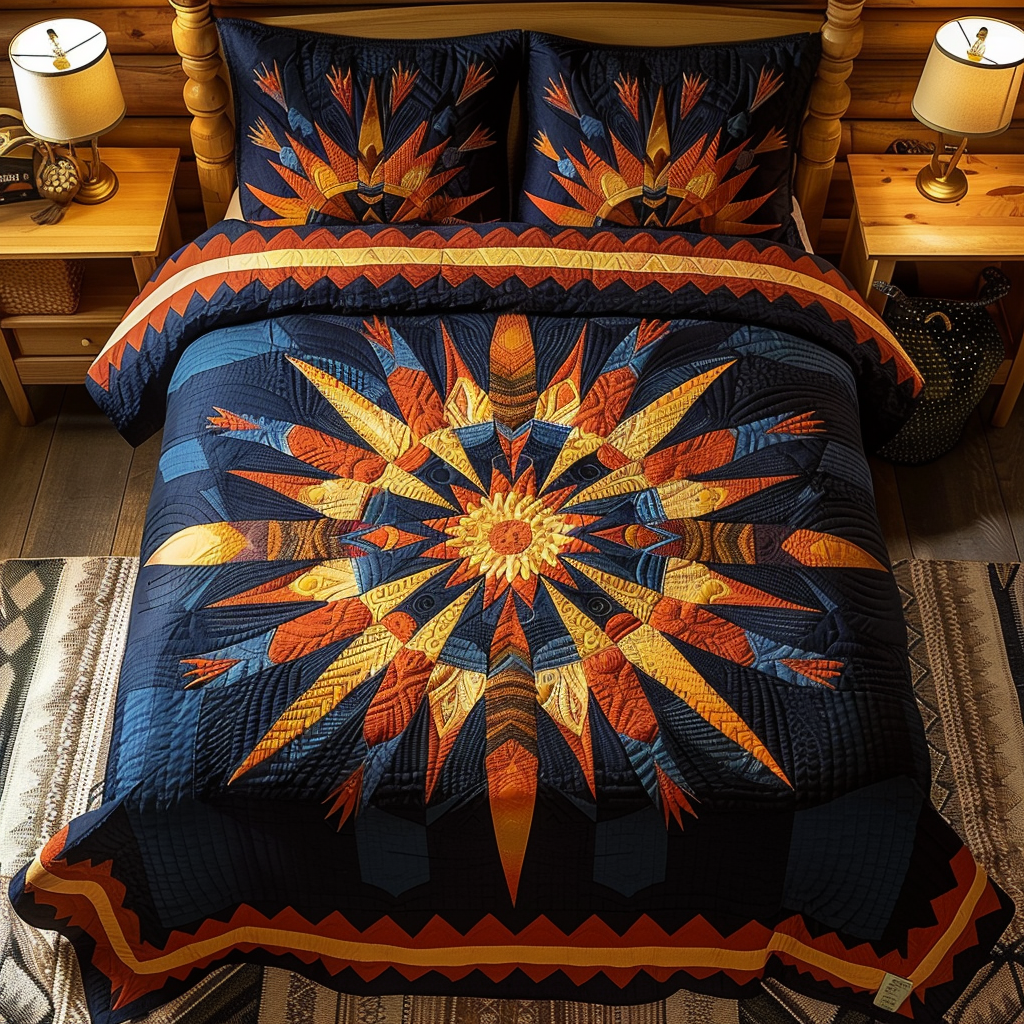 Native Star Feather 3-Piece Bedding Set