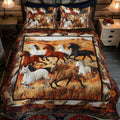 Native American Horse – quiltat sängöverkast, 3 delar