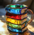 Handmade Colourful Book Mug