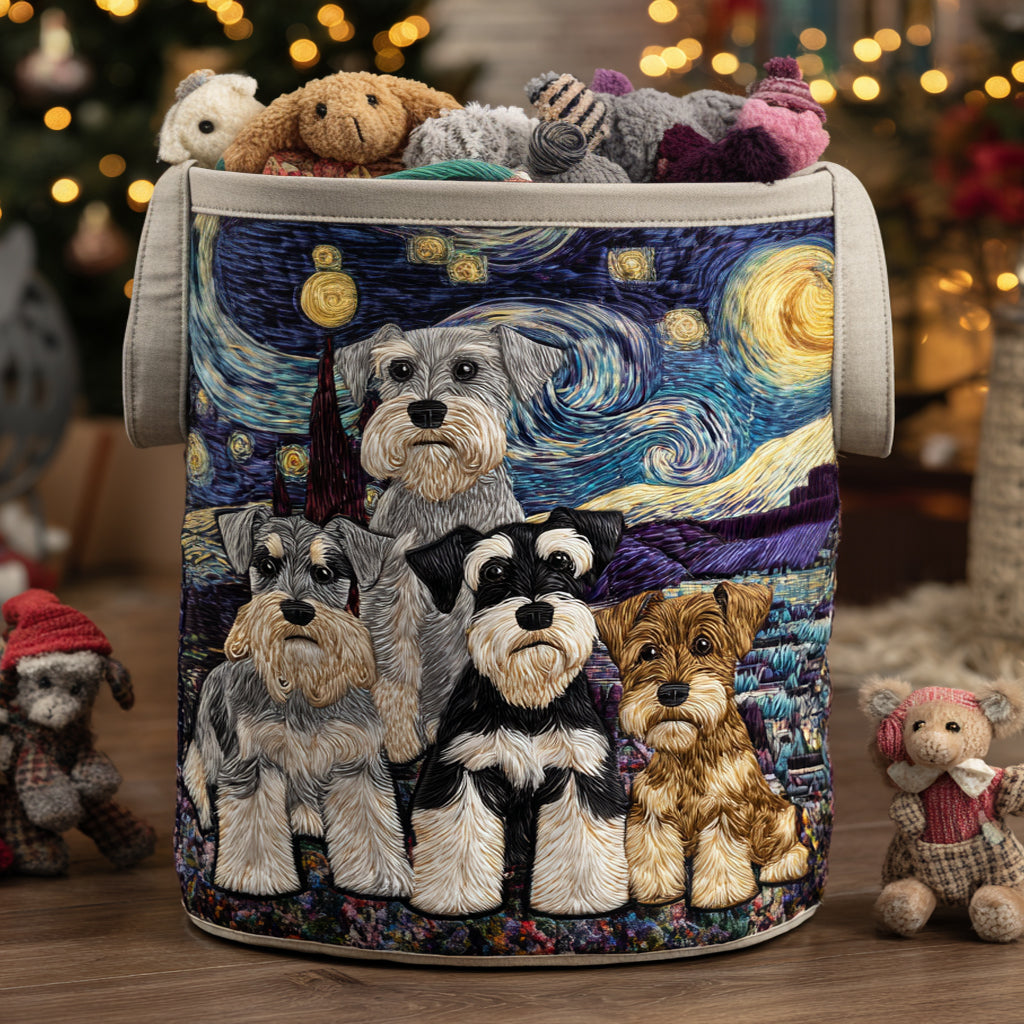 Schnauzer Spirit – quiltad tvättkorg
