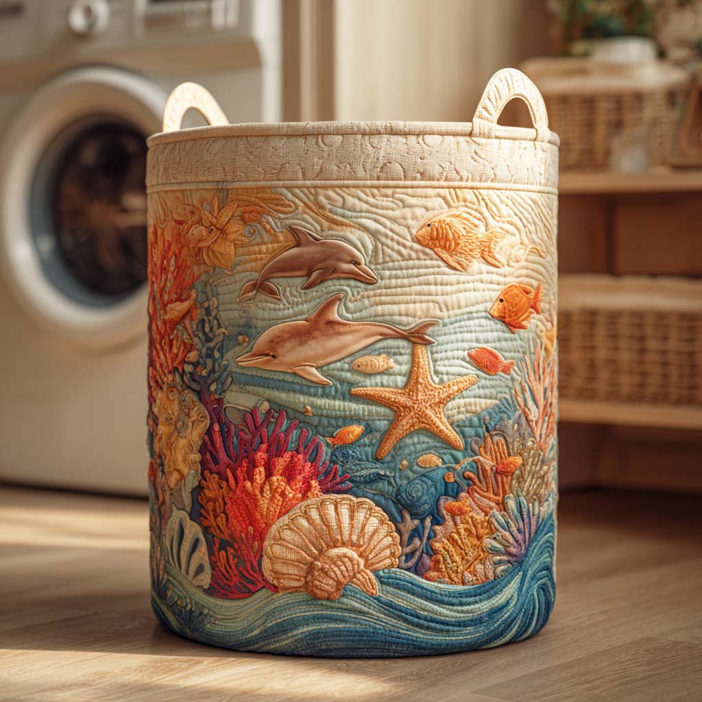 Sea Breeze – quiltad tvättkorg