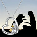 Fortunata – halsband med hjärta och hund i sterlingsilver med zirkonia