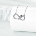 För alltid förenade – silverfärgat halsband med tass och evighetssymbol