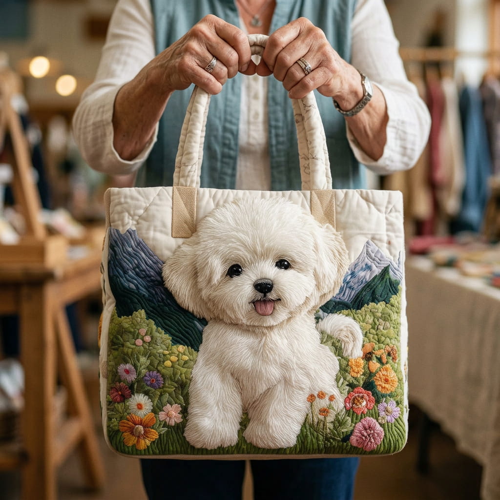 Charming Quilted Tote for Hund Lovers