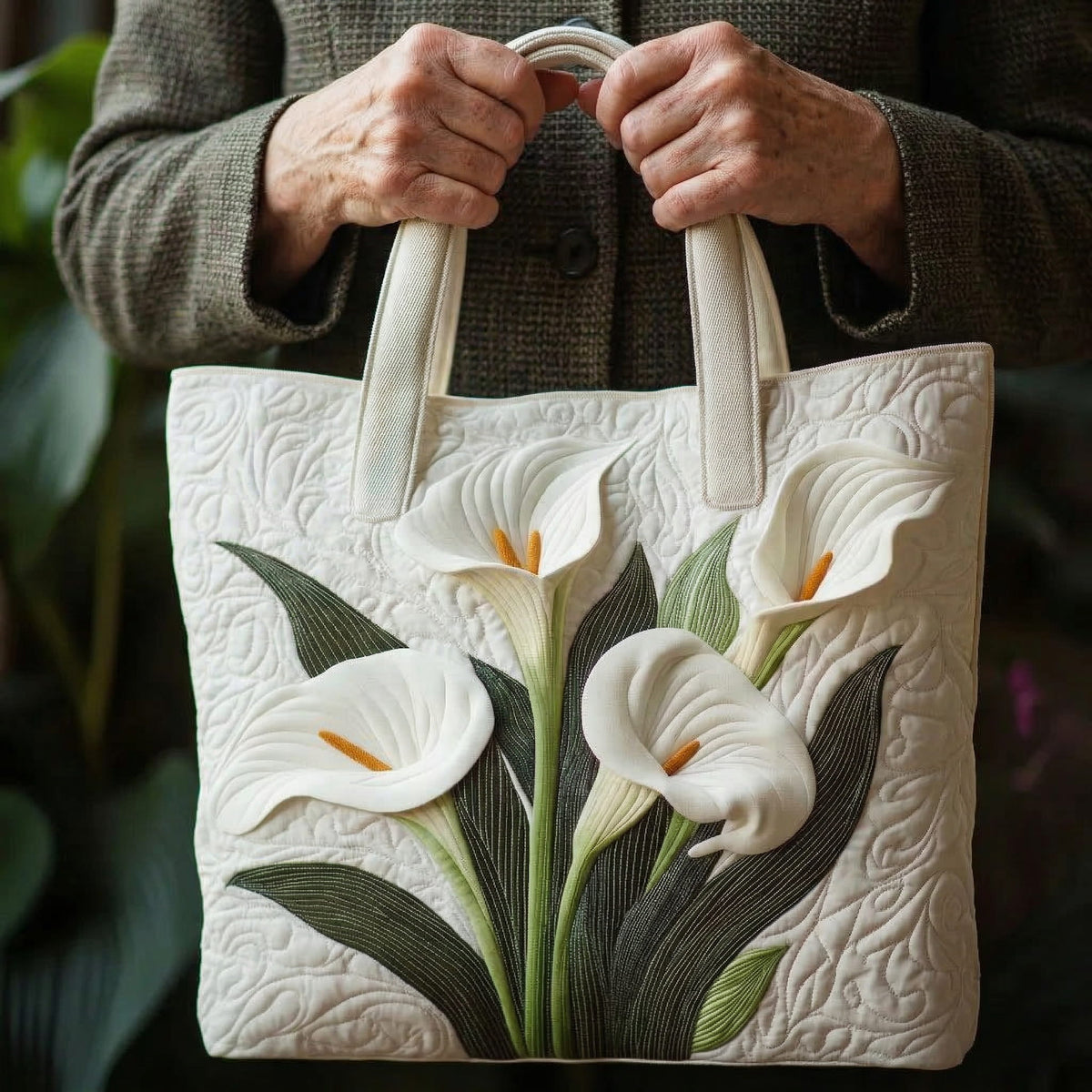 Quilted Vit Calla Lily Handbag
