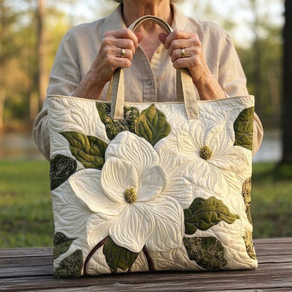 Chic Blommig Quiltad tygkasse