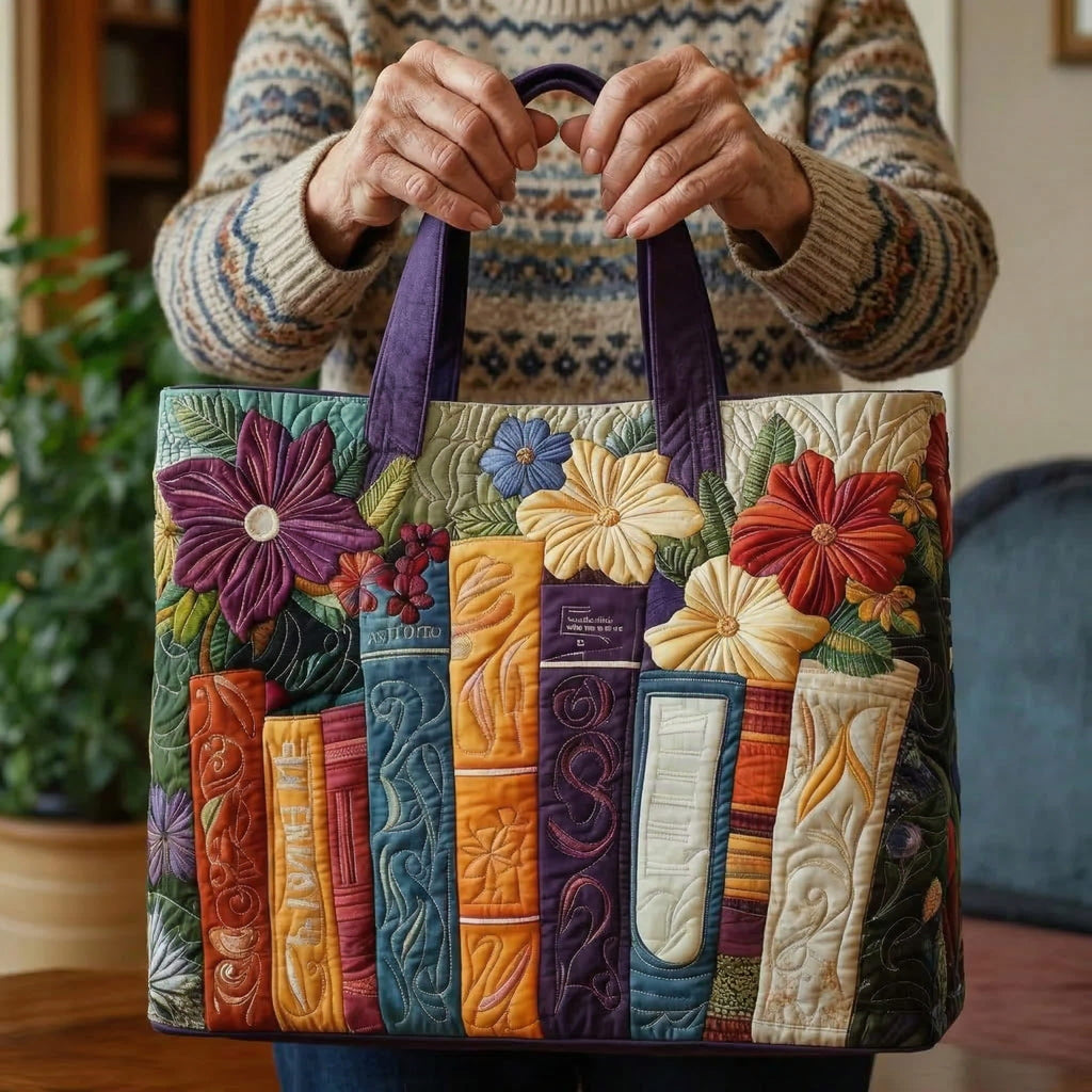 Bok Lovers' Quiltad tygkasse