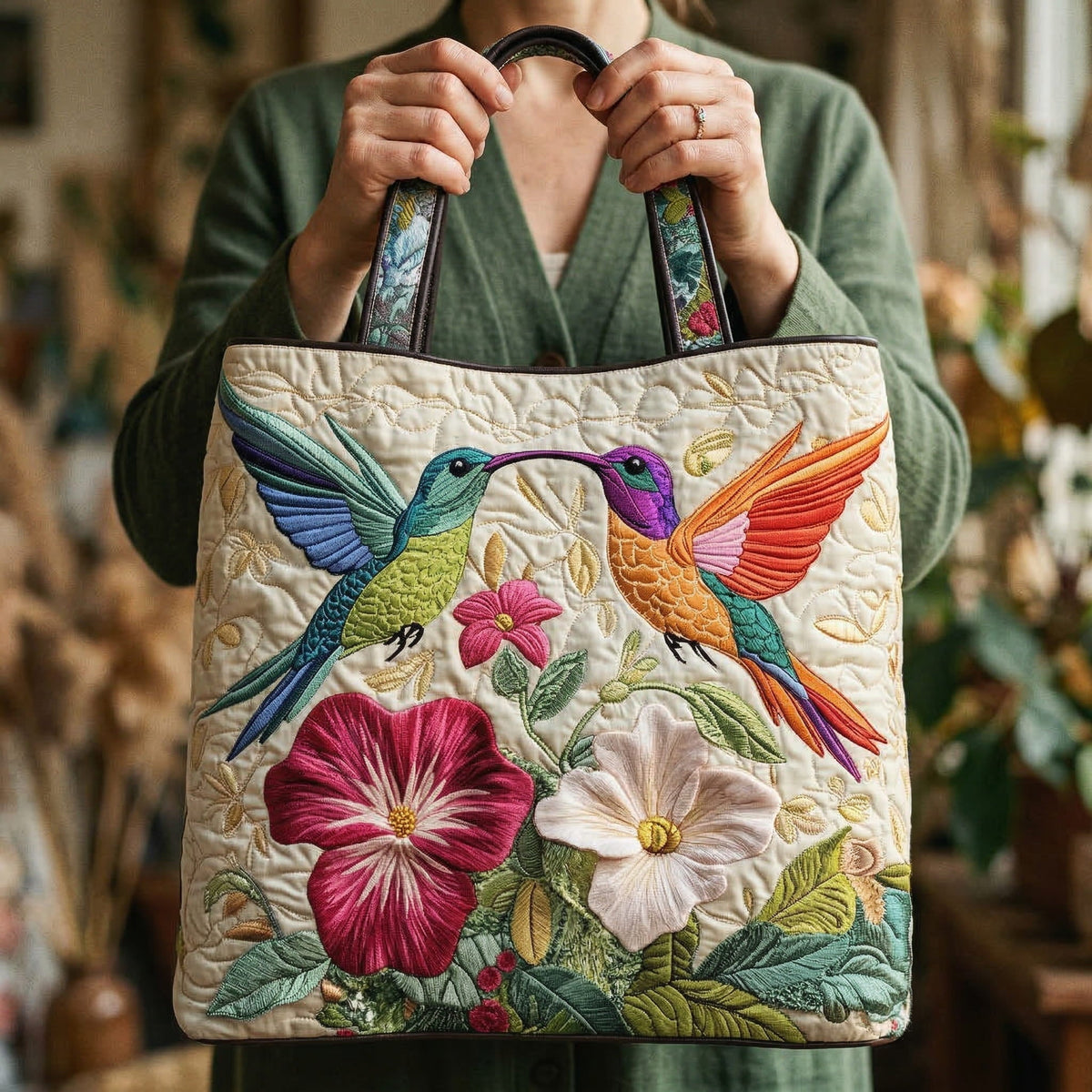 Quilted Hummingbird Tygkasse