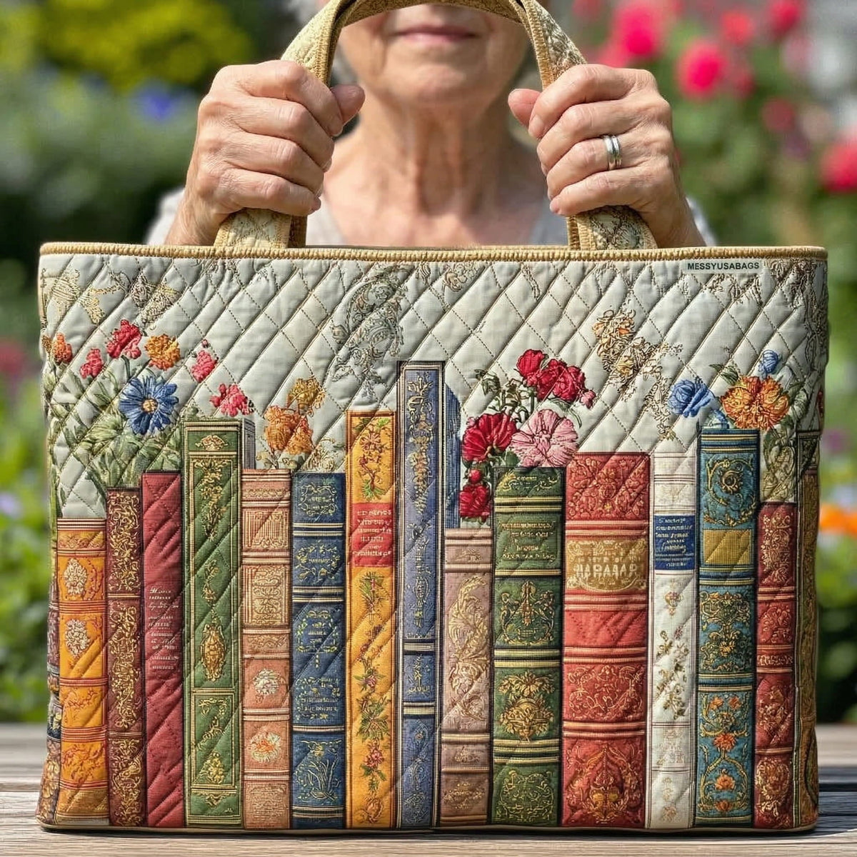 Quilted Förtrollad Library Tote