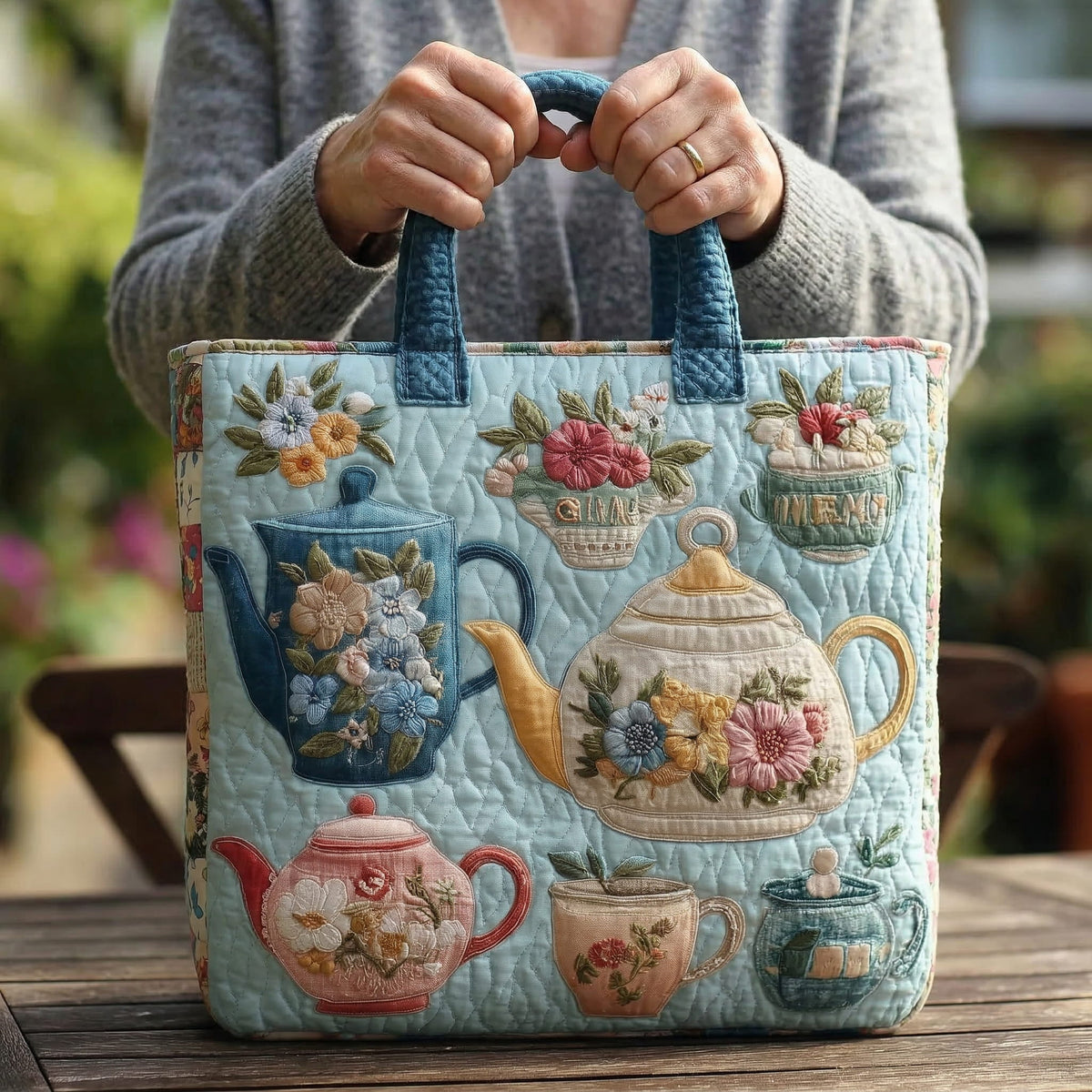 Quilted Blommig Tygkasse
