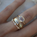 Lily – vintageinspirerat ringset i guldton med zirkonia