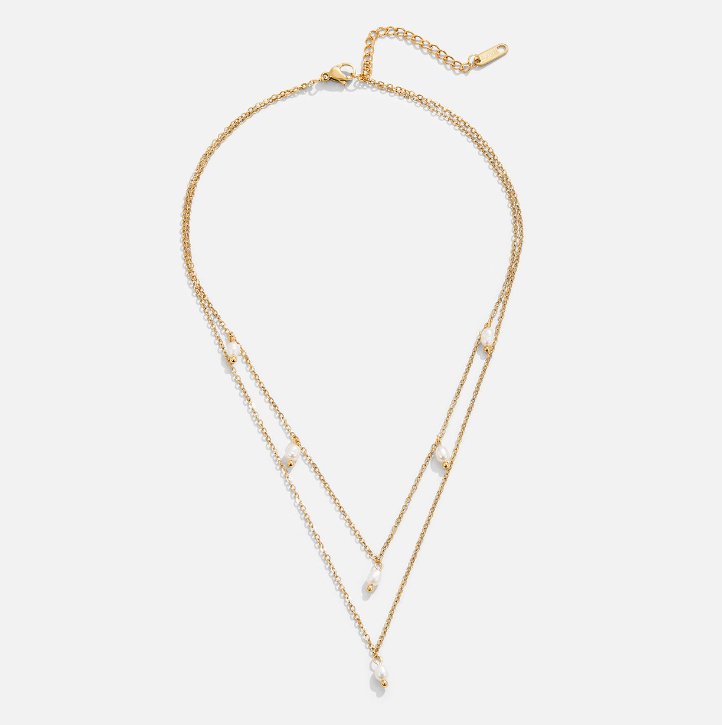Kay – flerradigt halsband med hängande pärla