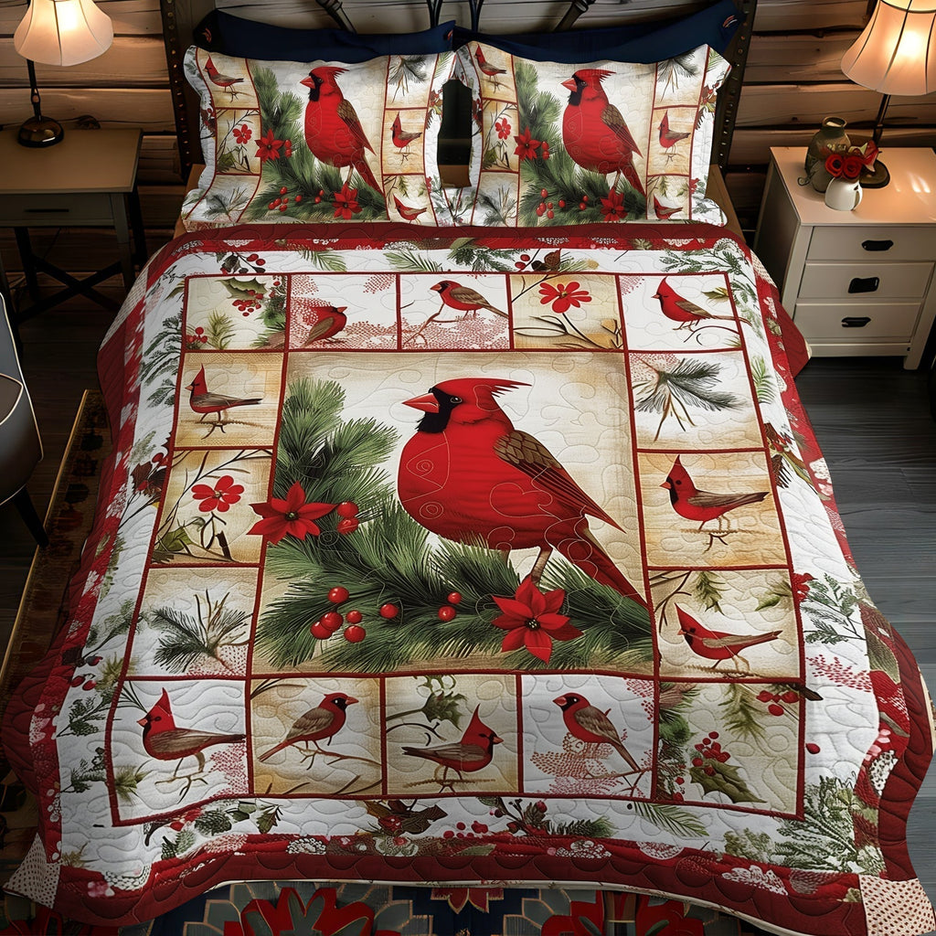 Nature-Inspired Cardinal 3-Piece Bedding Set