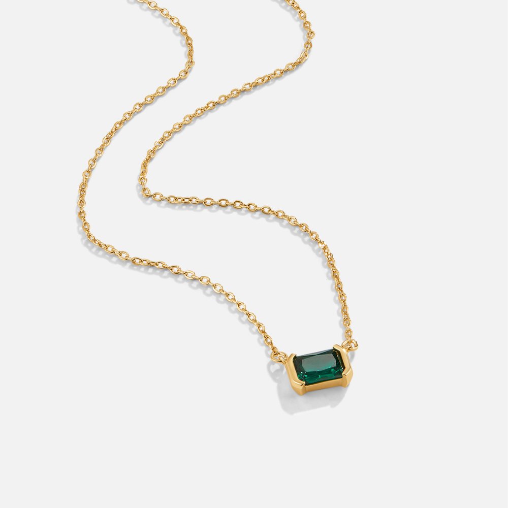 Moni – halsband med grön smaragd