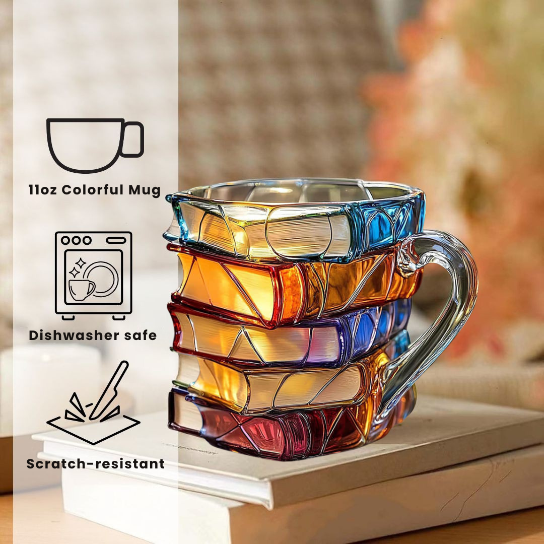 Unique Handgjord 3D Happiness Mug for Reading Enthusiasts