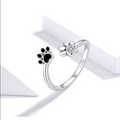 Justerbar tassring i sterlingsilver med zirkonia och emalj